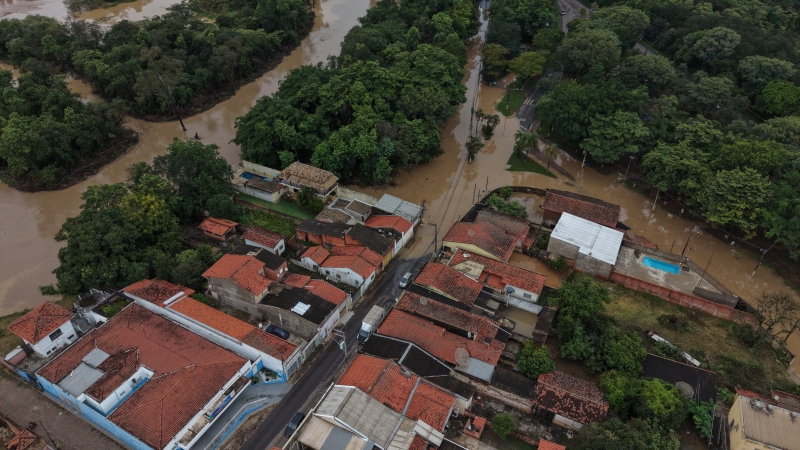 Vista aérea de região alagada, em Monte Mor (Foto ilustrativa: Prefeitura | 27/02/2026) chuvas 27.2.26 prefeitura